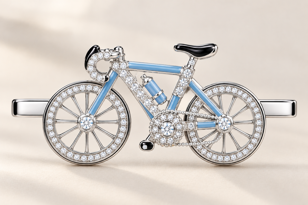 Bicycle Whoop Silver Charm