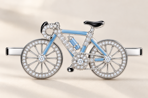 Bicycle Whoop Silver Charm