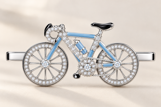 Bicycle Whoop Silver Charm